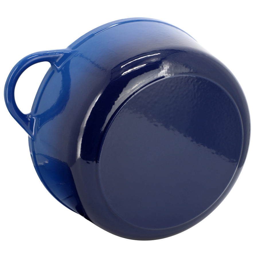 MegaChef Enameled Cast Iron Dutch Oven with Self-Basting Lid, 6.35 Qt Round, 11 Inch, Dark Blue