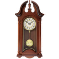 Bedford Clock Delphine 27-Inch Mahogany Chiming Pendulum Wall Clock – Roman Numerals & Golden Accents