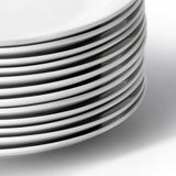 Elama Professional 12-Piece 10.5in Porcelain Dinner Plate Set, White