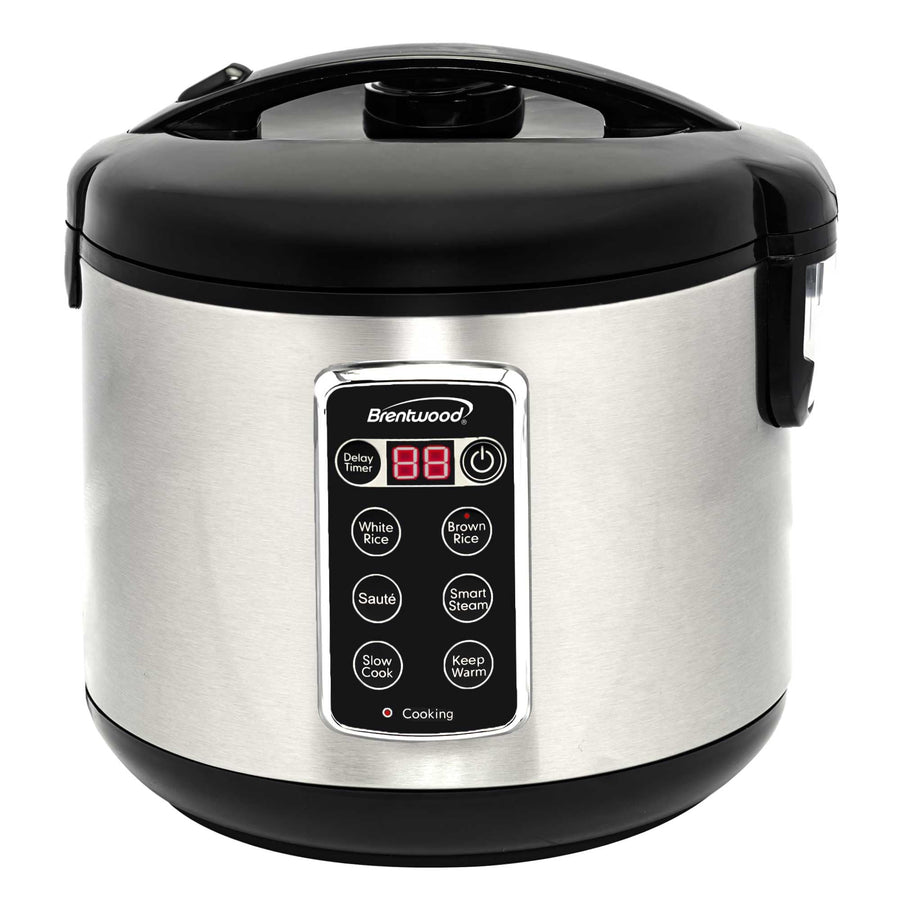 Brentwood RC-5116DS 6-Function Smart Multi-Cooker, 16 Cups Cooked, Stainless Steel