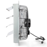 Vie Air 18 Inch Aluminum Shutter Exhaust Fan with Power Cord, 2,450 CFM Wall-Mount Ventilation, Silver