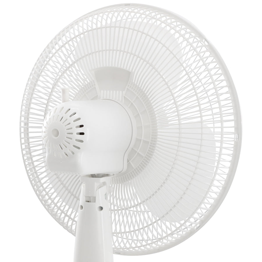 Vie Air 16 Inch Oscillating Pedestal Stand Fan with Remote & 7.5-Hour Timer, 3-Speed, Adjustable Height, White