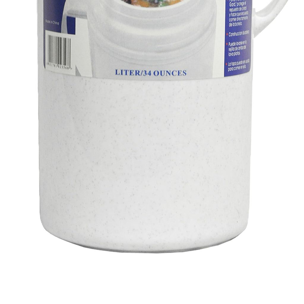 Brentwood 1.0L Wide-Mouth Glass Vacuum Insulated Food Thermos – Keeps Food Hot or Cold, Lid Doubles as a Bowl