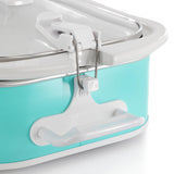 MegaChef 3.5-Quart Rectangular Casserole Slow Cooker, 9x13 Oven-Safe Stoneware Crock, Turquoise