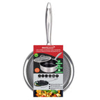 Brentwood B-SPH20L 3 Quart 3-Ply Hybrid Non-Stick Stainless Steel Saucepan with Tempered Glass Lid - Induction Ready, Oven Safe to 570F