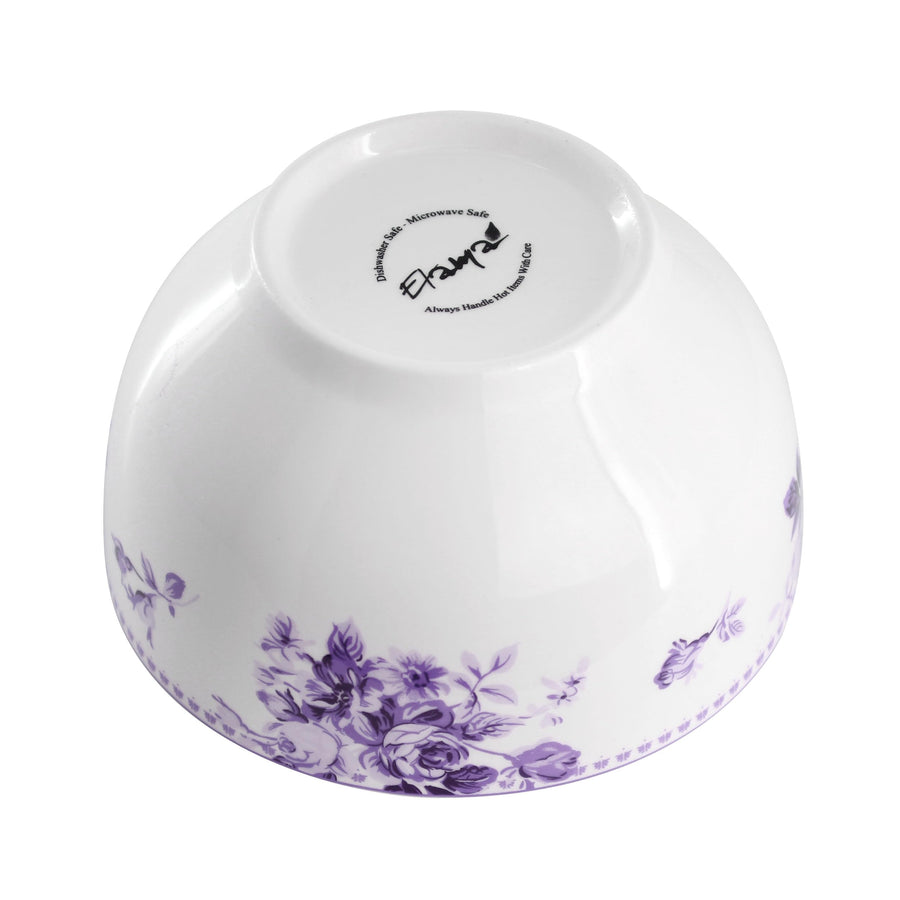 Elama Traditional Rose 16-Piece Purple Stoneware Dinnerware Set - Service for 4