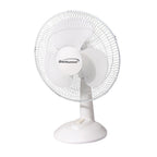 Brentwood Kool Zone F-12DW 12 Inch 3-Speed Oscillating Desk Fan - White, 32W