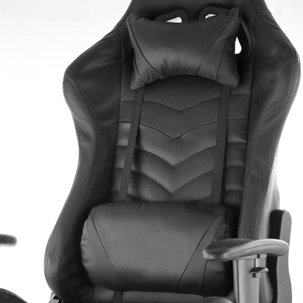 Gamefitz GF-2001 Ergonomic Gaming Chair – Adjustable High-Back PU Leather Racing-Style Office Chair (Black)