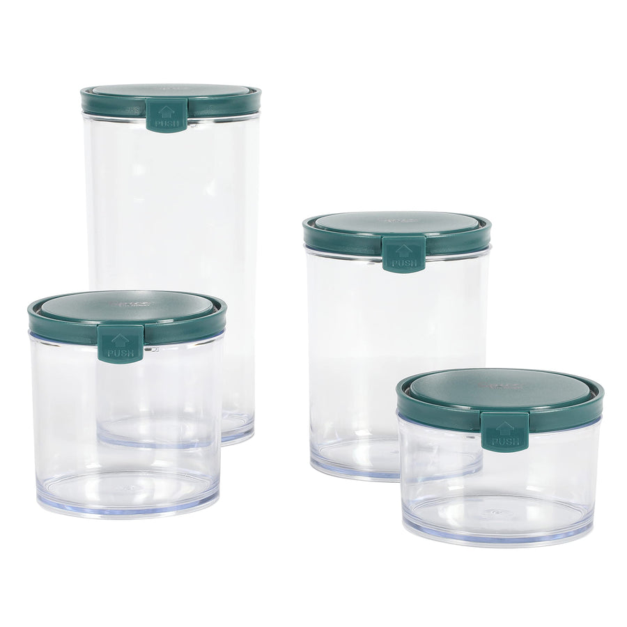 Spice by Tia Mowry Spicy Thyme 4-piece plastic storage canister set in teal
