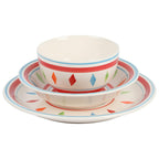 Gibson Home Heidy 12-Piece Durastone Dinnerware Set, Red, Service for 4