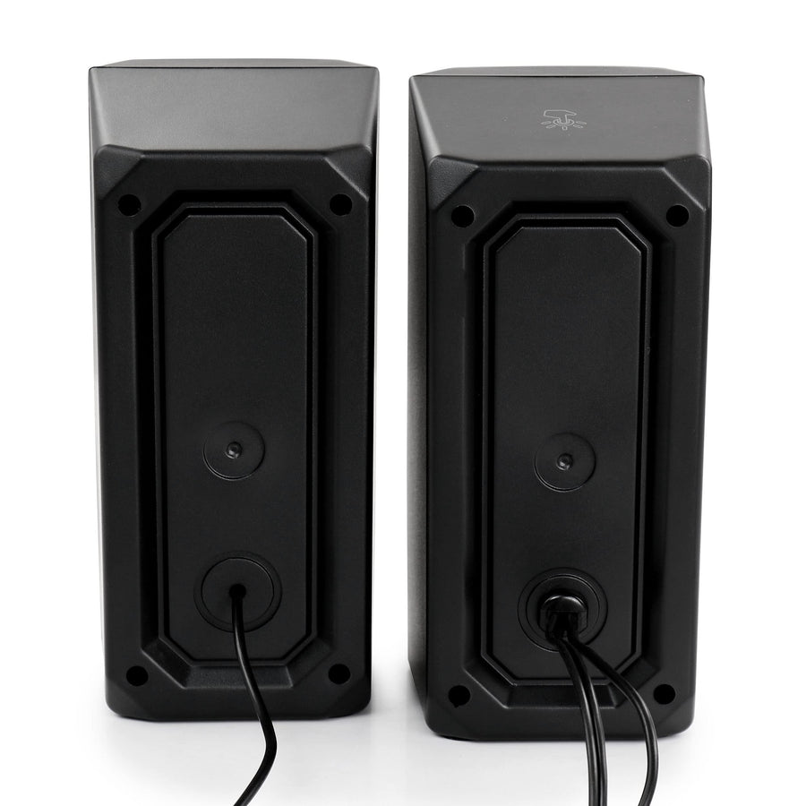 beFree Sound 2.0 Computer Gaming Speakers with LED RGB Lights, Black