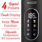 Brentwood KT-2014DBK 1.7L Cordless Digital Electric Kettle - Black, 1100W with 13 Temperature Levels, 4 Presets & 2-Hour Keep Warm