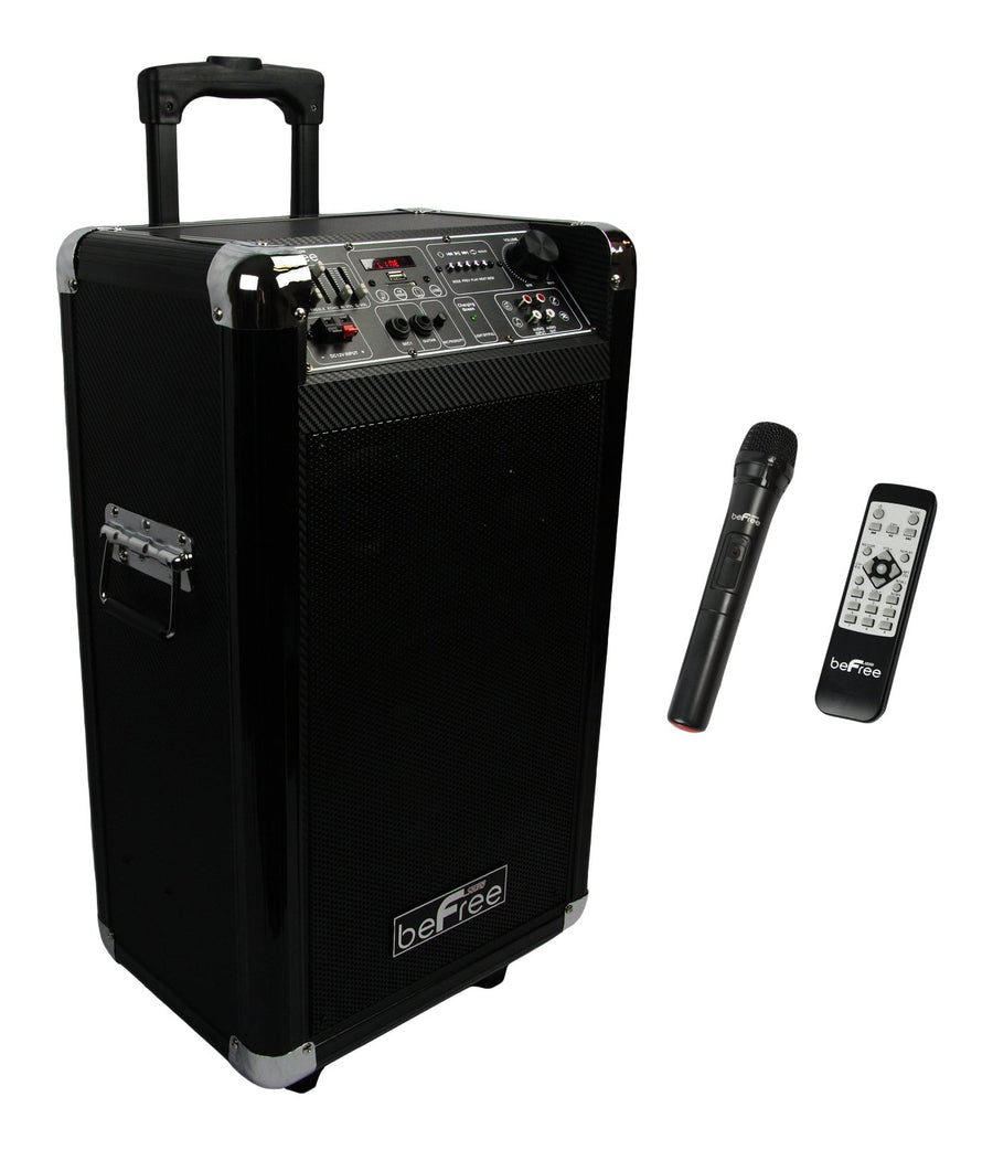 beFree Sound BFS-60L Sleek 10-Inch Dual-Power Bluetooth PA Speaker with Mic and Guitar Inputs