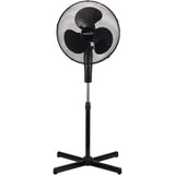Brentwood Kool Zone F-16SMB 16 Inch 3-Speed Oscillating Stand Fan, Adjustable Height, Black