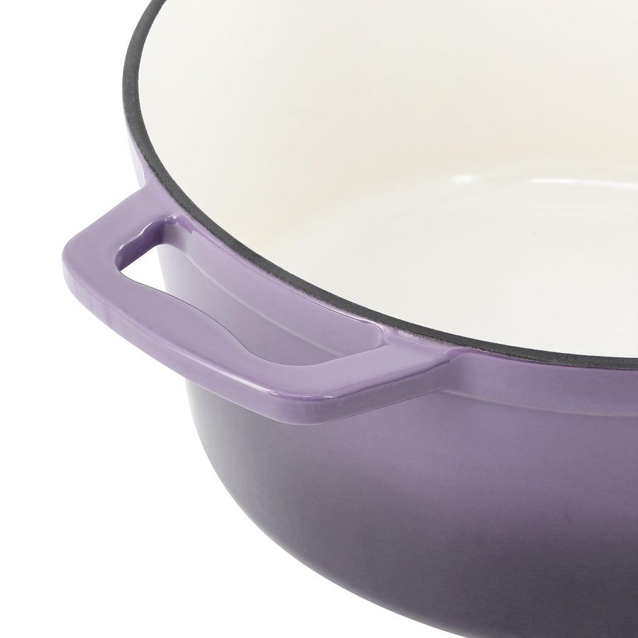 MegaChef 5 Quart Round Enameled Cast Iron Casserole with Lid in Gradient Purple