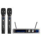 SuperSonic SC-930UHF black selectable-channel UHF wireless microphone system with two handheld mics and hard case