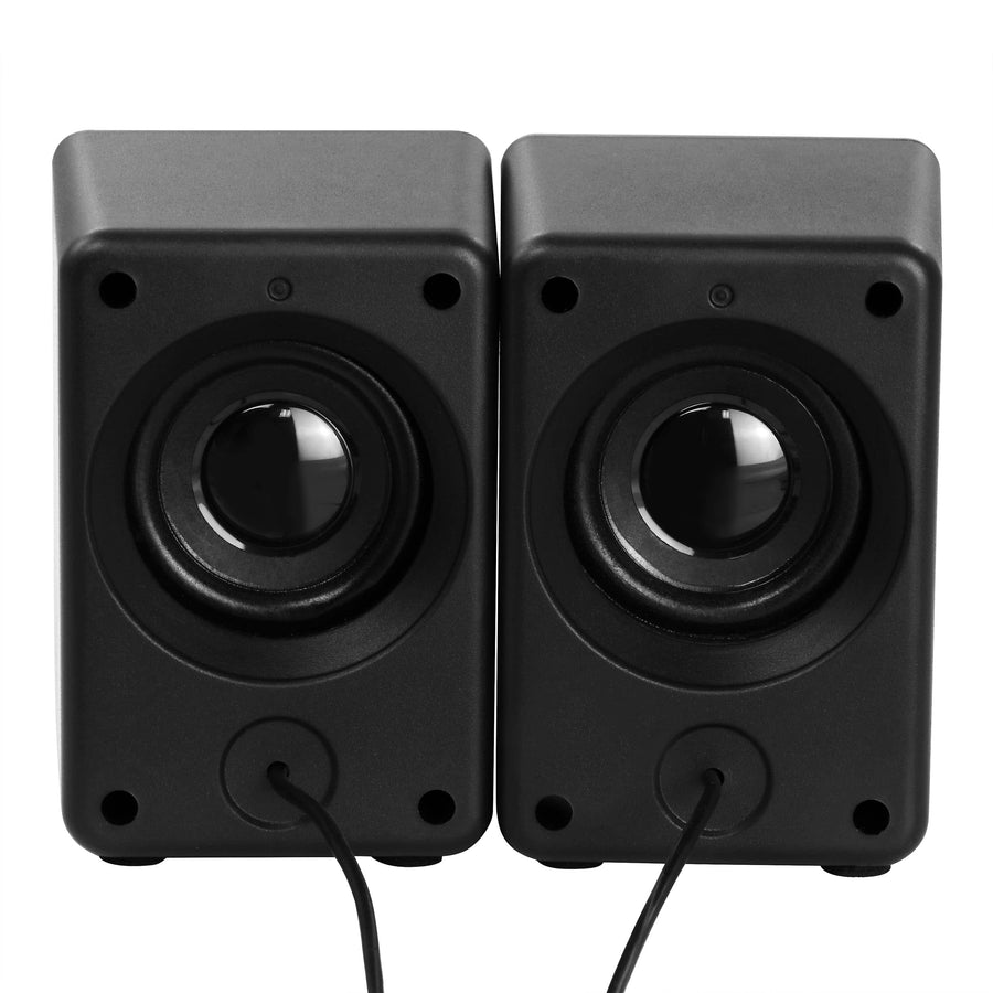 beFree Sound Dual Compact LED Gaming Speakers, Black
