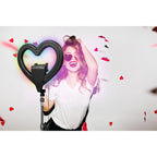 SuperSonic SC-2330RGB 10 Inch Heart Ring Light with RGB, Tripod and Phone Holder