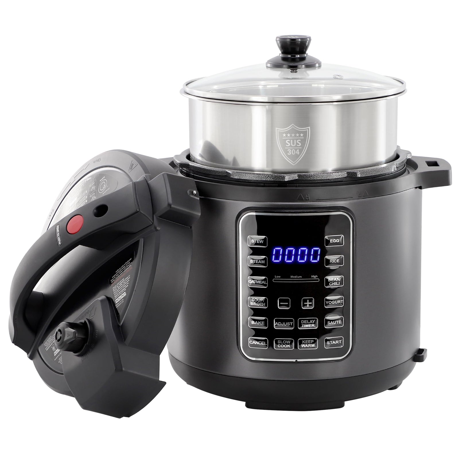 MegaChef 6-Quart 11-in-1 Electric Pressure Cooker & Multi-Cooker with Stainless Steel Crock