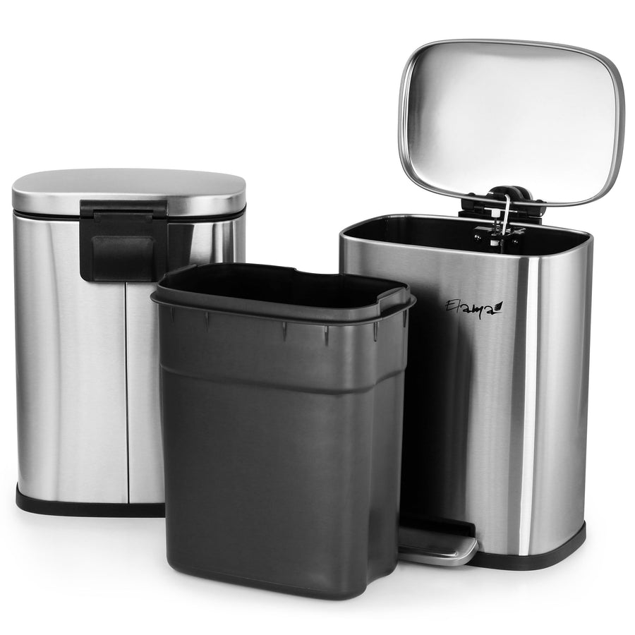 Small 1.3 gallon step trash can with removable inner bucket