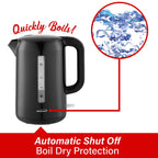 Brentwood KT-1622BK 2.2 L Cordless Electric Kettle with Auto Shut-Off, Black