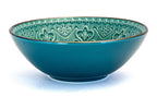 Elama Sea Foam Mozaic 16-Piece Round Stoneware Dinnerware Set – Sea Green with Embossed Mandala Texture, Service for 4