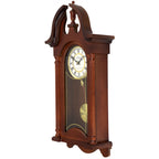 Bedford Clock Delphine 27-Inch Mahogany Chiming Pendulum Wall Clock – Roman Numerals & Golden Accents