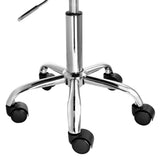 Elama black backless rolling stool base and casters, chrome five-star base with gas lift and dual-wheel casters