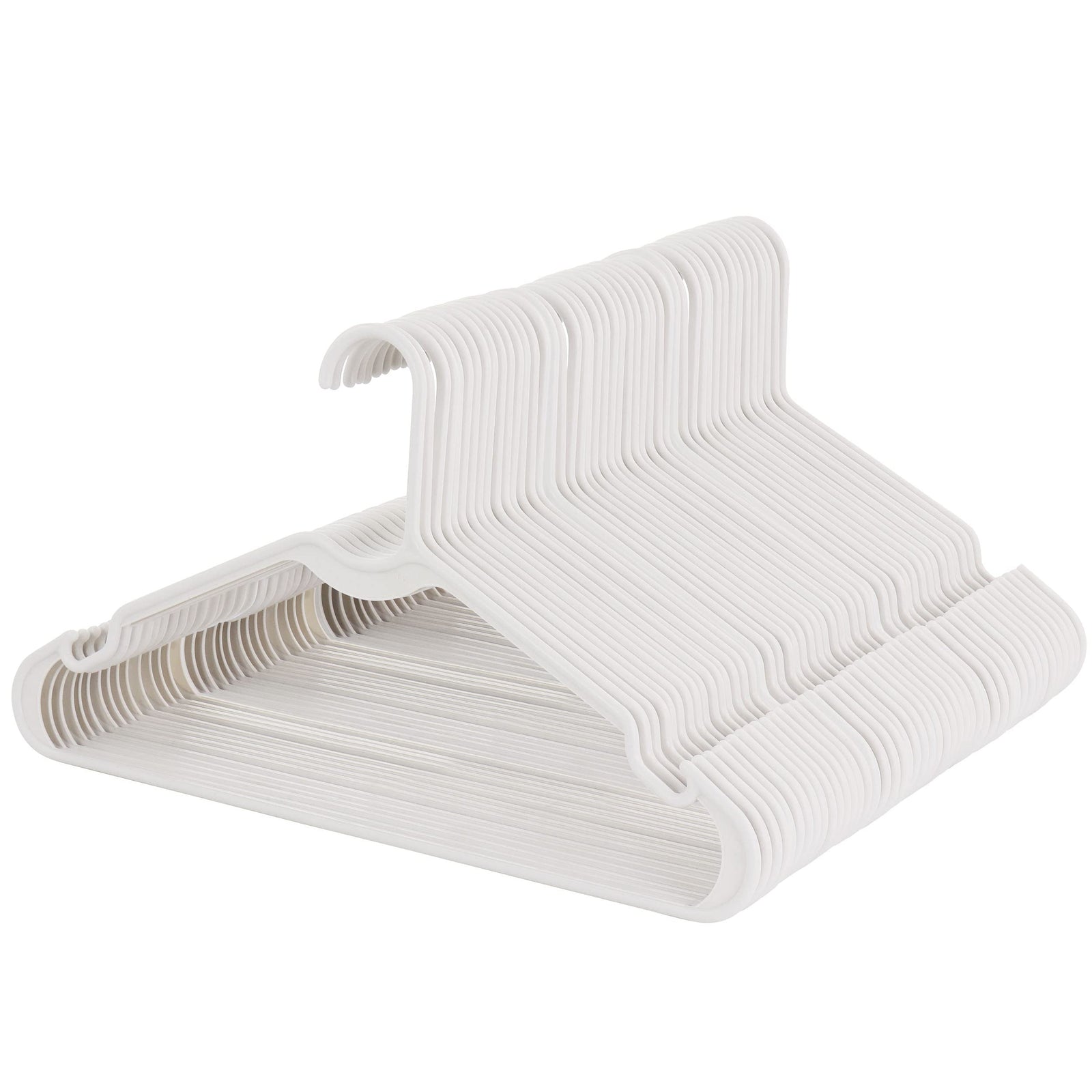 Elama notched plastic clothes hangers 50-pack in white