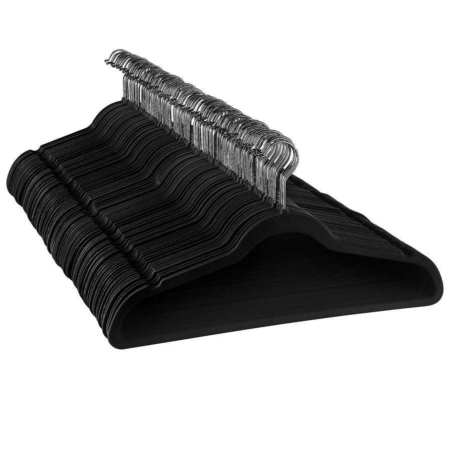 Elama velvet slim hanger Black 100 pack