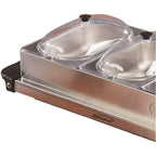 Brentwood BF-315 4.5-Quart Triple Buffet Server and Warming Tray, Stainless Steel