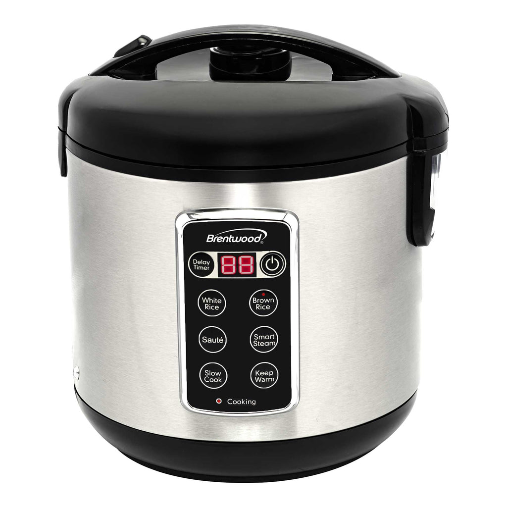 Brentwood RC-5110DS stainless steel 7-function smart rice multi-cooker with removable non-stick pot