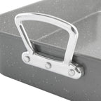 Oster Greystone 2-Piece Carbon Steel Turkey Roaster Set with V-Rack, Grey Speckle - 16.25 x 12.75 in, PFAS-Free Disclosure
