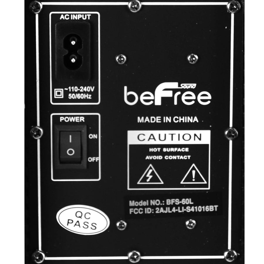 beFree Sound BFS-60L Sleek 10-Inch Dual-Power Bluetooth PA Speaker with Mic and Guitar Inputs