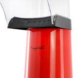 MegaChef 1200W Hot Air Popcorn Popper, Oil-Free Electric Popcorn Maker with Measuring Cup, Red