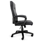 Adjustable Height Rolling Office & Gaming Chair – Ergonomic Mid-Back, 360° Swivel, Padded Armrests, Black Executive Desk Chair