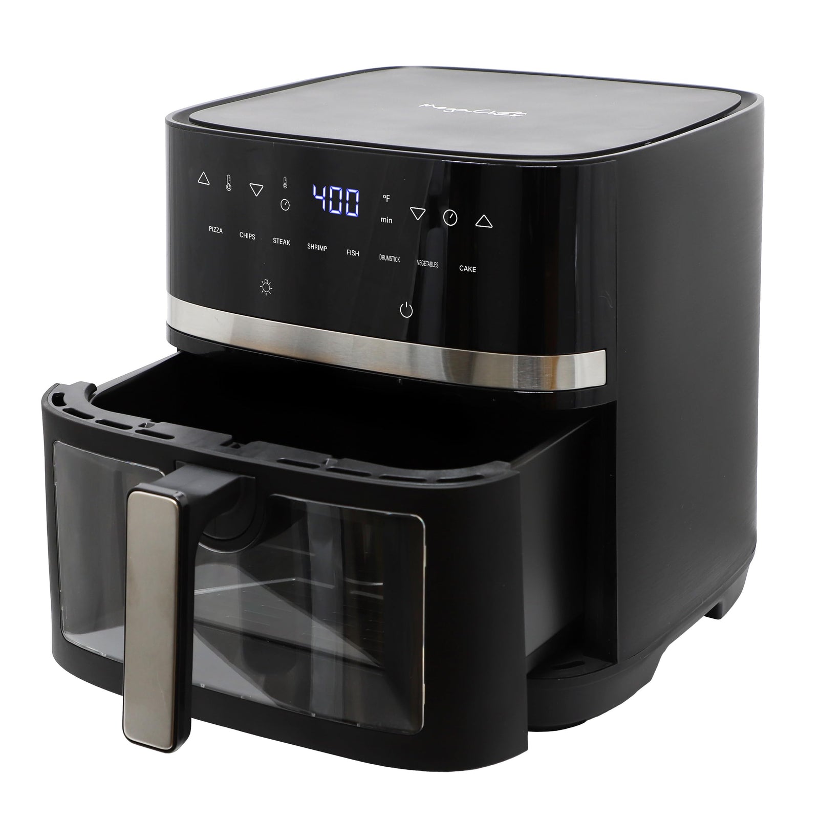 MegaChef 8.5 Quart Digital 1700W Air Fryer with Viewing Window & Adjustable Temperature, Black