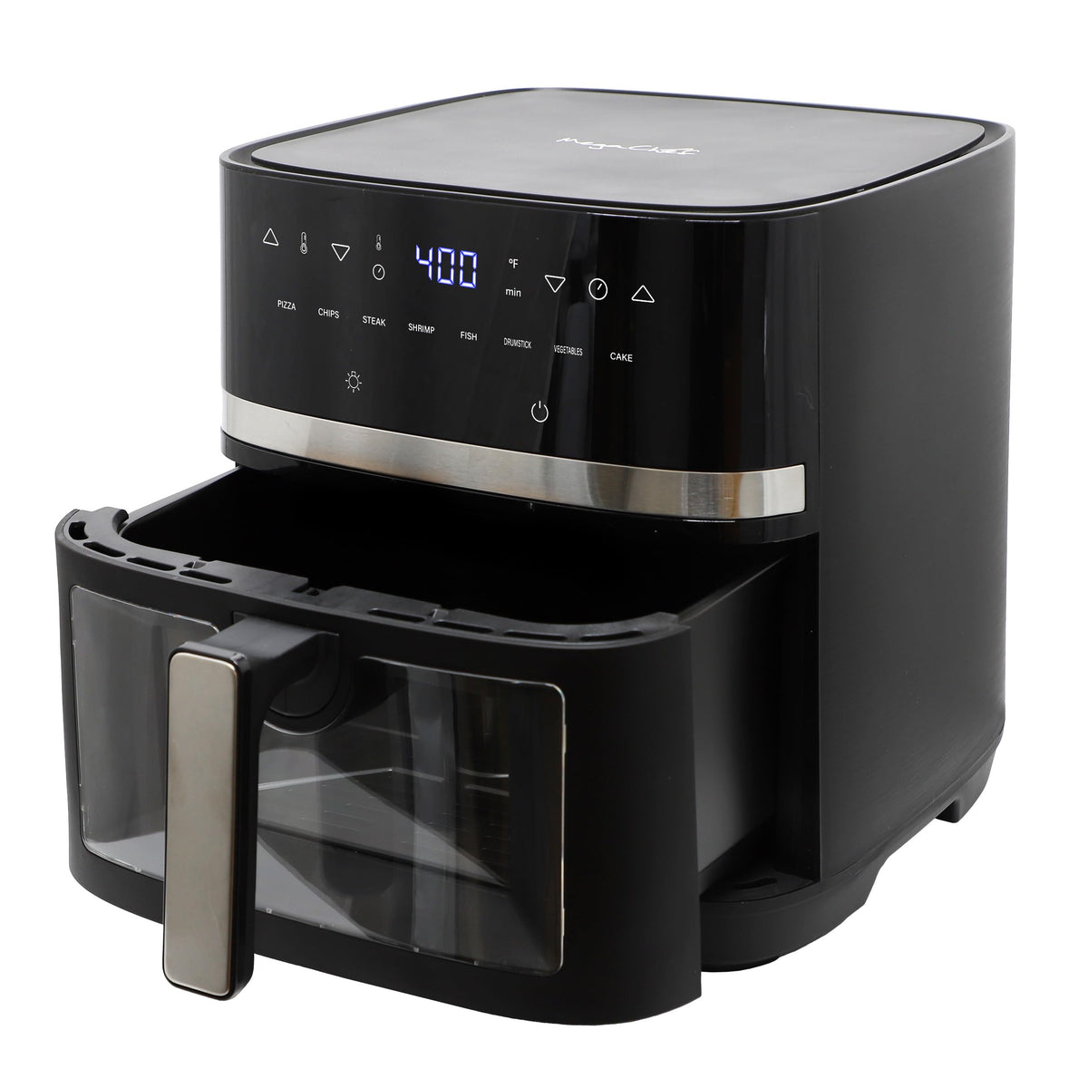 MegaChef 8.5 Quart Digital 1700W Air Fryer with Viewing Window & Adjustable Temperature, Black