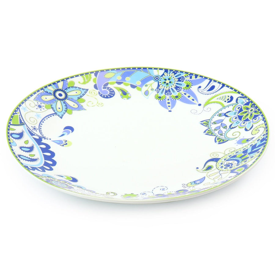Elama Blue Crush 16 Piece Round Porcelain Dinnerware Set, Service for 4
