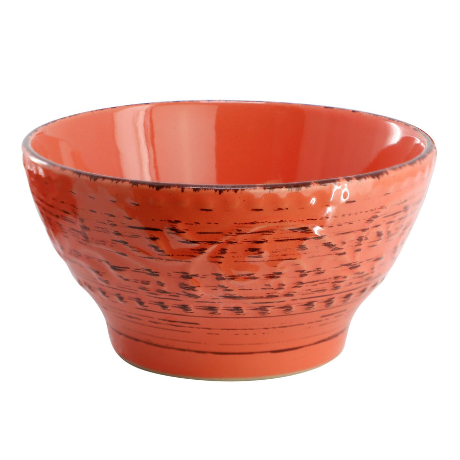Elama Malibu Jasper 16-Piece Stoneware Dinnerware Set, Reactive Glaze Orange - Service for 4