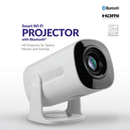 SuperSonic SC-92P Smart WiFi Streaming Projector with Bluetooth 5.3 and Aurora Light Effect - White