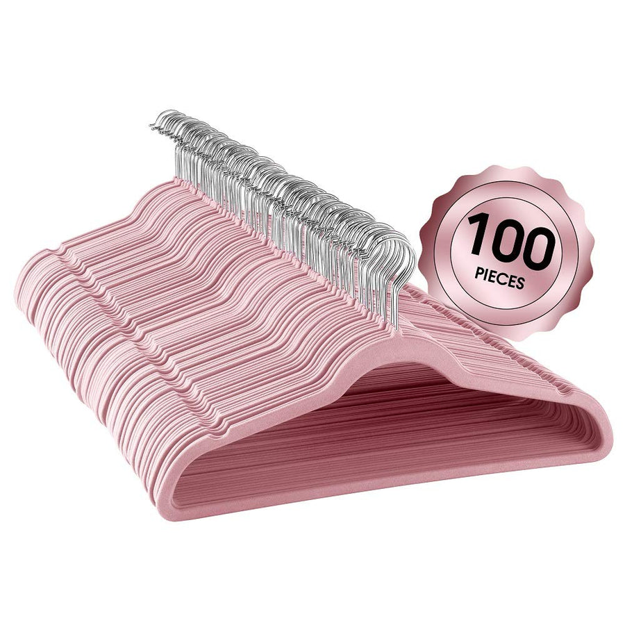Elama velvet slim hanger Pink 100 pack