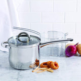 Oster Sangerfield 91537.03 Stainless Steel Stovetop Fry Pot Set, 3.65 Quart 3-Piece