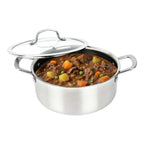 Brentwood B-DUH24L 5-Quart 3-Ply Hybrid Non-Stick Stainless Steel Dutch Oven with Tempered Glass Lid - Induction Ready, Oven Safe to 570°F