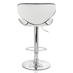 Elama 2-Piece Faux Leather Adjustable Bar Stool Set - White with Chrome Base, 360-Degree Swivel, Holds 250 lb
