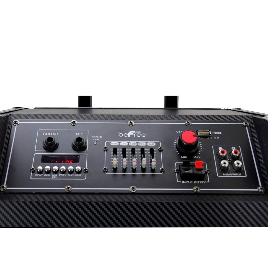 beFree Sound BFS-60L Sleek 10-Inch Dual-Power Bluetooth PA Speaker with Mic and Guitar Inputs