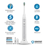 SuperSonic electric toothbrush features: 40,000 vibrations, 5 modes, 2 minute timer