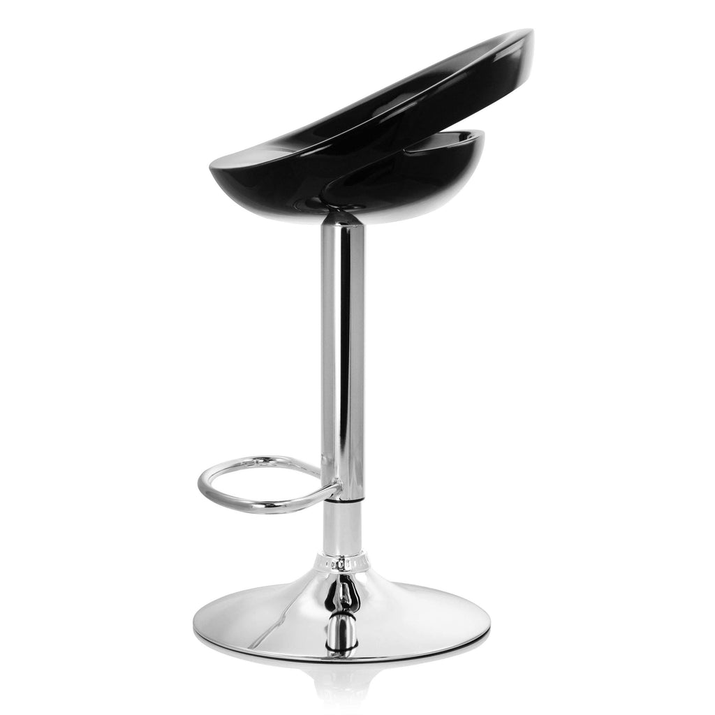 Elama Modern Retro Adjustable Bar Stool Set of 2 – Black with Chrome Swivel Base (ELM-2101)