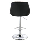 Elama Diamond Stitched Faux Leather Adjustable Bar Stool Set of 2 – Black with Chrome Swivel Base
