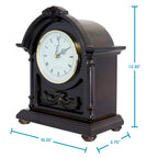 Bedford Wood Mantel Clock with Westminster Chimes – Traditional Quartz Shelf Clock for Living Room, Office & Mantelpiece